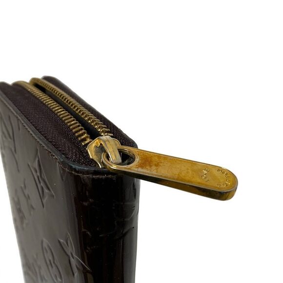 Louis Vuitton Long Wallet Monogram Vernis Zippy Wallet M93522 Amarant Leather - Picture 7 of 10